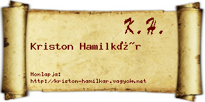 Kriston Hamilkár névjegykártya